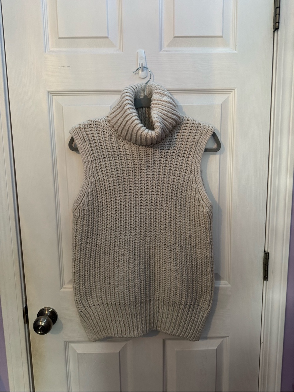 H&M Cream Sleeveless Cowl Neck Knit Vest